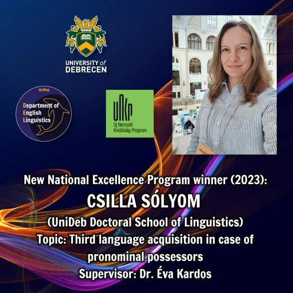 Csilla S&oacute;lyom's successful grant application